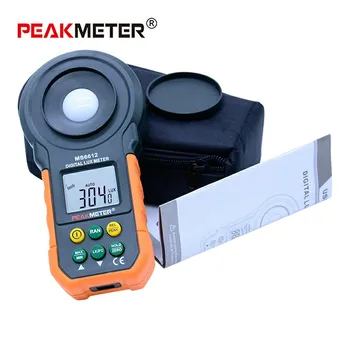 PEAKMETER MS6612 Digitālo Luxmeter 200,000 Lux Gaismas Skaitītāja Pārbaude Spektri Auto Diapazons Karstā visā Pasaulē Gaismas Spožumu Mērīšanas+Dāvana