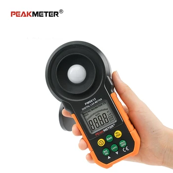 PEAKMETER MS6612 Digitālo Luxmeter 200,000 Lux Gaismas Skaitītāja Pārbaude Spektri Auto Diapazons Karstā visā Pasaulē Gaismas Spožumu Mērīšanas rīks