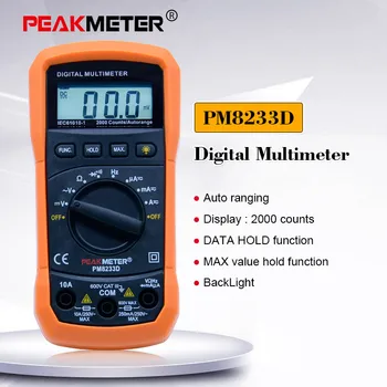 PEAKMETER PM8233D portatīvais Digitālais Multimetrs Testeri Profesionāla Daudzfunkciju DC AC Voltmetrs Biežums