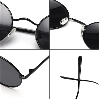 Peekaboo retro ovālas formas saulesbrilles sieviešu polarizētās uv400 metāla rāmis apaļas, saules brilles vīriešiem black red vasaras aksesuāri vīriešu