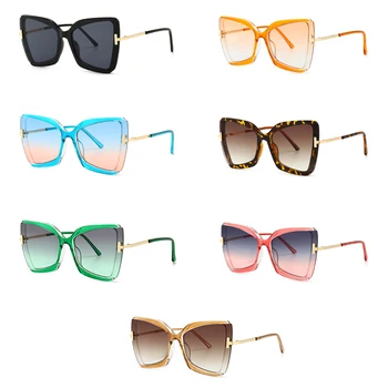 Peekaboo tauriņš saulesbrilles sieviešu retro brūns zaļš 2021. gada vasarā dāmas lielas saules brilles cat eye uv400 pludmales stils