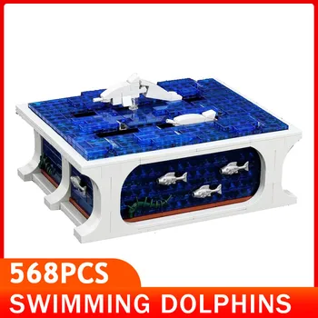 Peldēšana Delfīni Modelis Zemūdens Pasaules Jūras Komplekti KM Celtniecības Bloki Bērniem Saderīgu Izglītības Ķieģeļi Rotaļlietas Bērniem Dāvanu