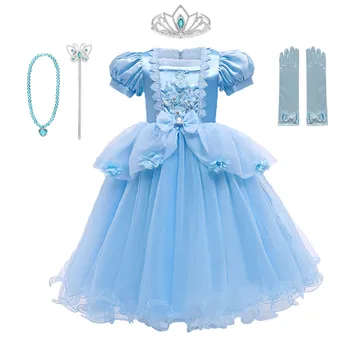 Pelnrušķīte Meitene Kleita Meitenēm Frēzēšana Aplikācijas Puķu Princese Kleitas Bērnu vestidos Halloween Dzimšanas dienas svinības Cosplay Kostīms