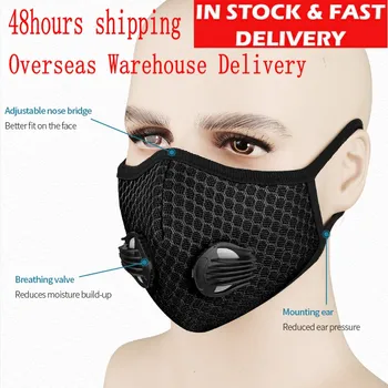 Pelēka melna salona maska ar vārstu, sejas maska un smoga 3D darbojas elpojošs acs siltā maska izjādes āra maska pm2.5