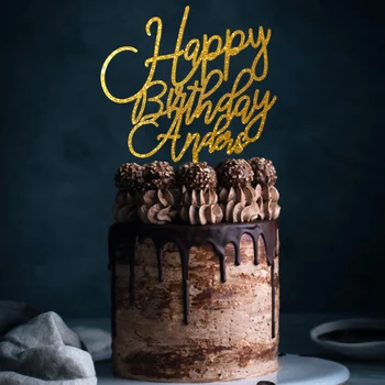 Personalizētas Happy Birthday Cake Toppers. Zelta Mirdzums Dzimšanas Dienu. Pasūtījuma Nosaukums. Dzimšanas Dienas Kūka Toppers. Tēma partijas apdare