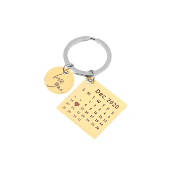 Personības Pasūtījuma Kalendāra Keychain Kulons Atslēgu piekariņi Datumu Atbilstoši Jūsu Sieva vai Vīrs Dzimšanas dienā