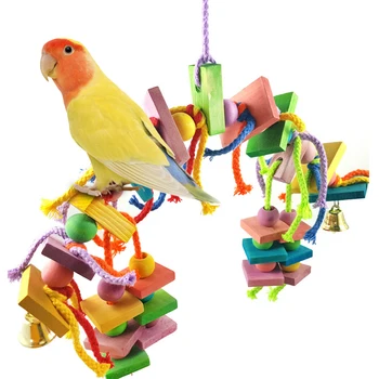 Pet Putnu Piederumi, Mācību Piederumi, Mājdzīvnieku Rotaļlietas Koka Rotaļlietas Karājas uz Papagaiļus Putnu Smieklīgi Karājas Pastāvīgā Rotaļlietas