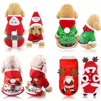 Pet Suņu Apģērbu Ziemassvētku Apģērbu Maziem Suņiem, Ziemas Mētelis Santa Kostīms Apģērbs pelēkā vārna Apģērbs par Chihuahua Jorki