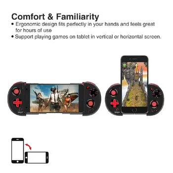 PG-9087 Bezvadu Bluetooth Android Gamepad Teleskopiskie Spēle Kontrolieris Viedtālrunis Kursorsviru Tablete Joypad Par PUBG Mobilo Spēļu