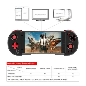 PG-9087 Bezvadu Bluetooth Android Gamepad Teleskopiskie Spēle Kontrolieris Viedtālrunis Kursorsviru Tablete Joypad Par PUBG Mobilo Spēļu