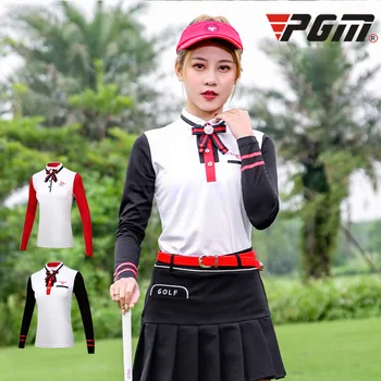 Pgm Golfa Apģērbu, Sieviešu Uzvalks Rudens Un Ziemas garām Piedurknēm T-Krekls Anti-Zibens Īsi Svārki Slim Sporta