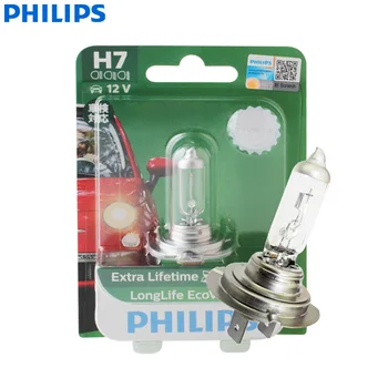 Philips LongLife Eco Vision H1, H4, H7 9003 12V LLECOB1 Auto Halogēnu Lukturu OEM Spuldzes Auto Spuldzes HL Gaismas Miglas lukturi (Viens)