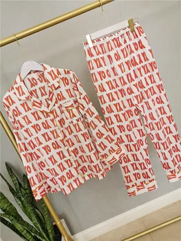 Pidžamas Sieviešu Ledus Zīda garām piedurknēm divdaļīgs Kostīms Pavasara, Rudens un Vasaras Loungewear Pidžamu Sieviešu Zīda Pidžamas