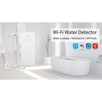 PIEAUGUMS-Wifi Ūdens Sensors, Ūdens Noplūdes Detektors, Ūdens Līmeņa Noplūdes Sensors Signalizācija gudrā Māja Darbojas Ar Alexa, Google Home Ifttt
