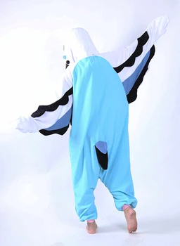 Pieaugušajiem Unisex Vilnas Dzīvnieku Papagailis Onesies Jaunums Pidžamas Pidžamas Jumpsuit Naktsveļu Halloween Karnevāla Tērpi Green & Blue
