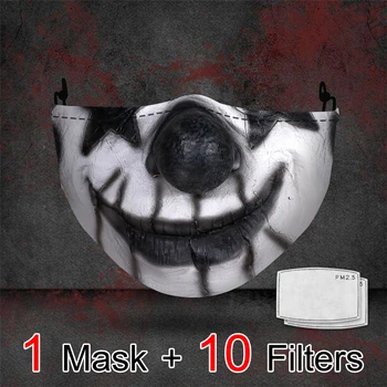 Pieaugušo Aizsardzība Sejas Maska lietojama vairākkārt Mazgājams Maska ar PM2.5 filtru 3D Drukas Modes nepievelk putekļus Mutes Masku Halloween Cosplay Maska