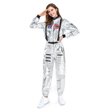 Pieaugušo Astronauts Kosmosa Cosplay Halloween Kostīms Sievietēm Zentai Piloti Pāris Bodysuit Uzvalks Jumpsuits