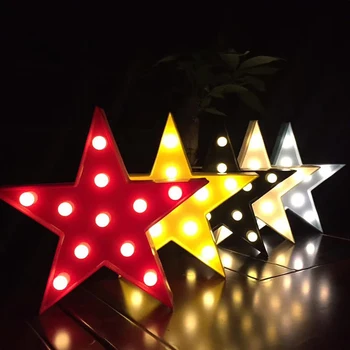 Piecstūru Zvaigzne dekoratīvās nakts lampas Plastmasas Sienas Lampas Bērniem, Bērnu Istabas Svētku Apgaismojums Ziemeļu Vēja Galda Lampas Barošanas Indikators