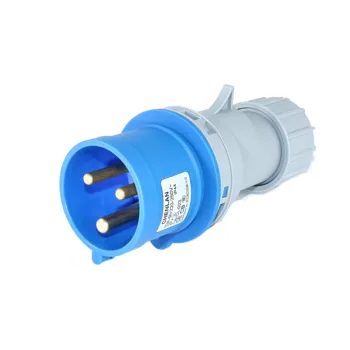 Piegādes 32A vienfāzes zilā rūpniecības ūdensizturīgs plug IEC309 2P+E 200-250V ūdensizturīgs IP44f Savienojuma Ligzda Pievienojiet