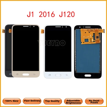 Pielāgojiet Spilgtumu J120 LCD Samsung Galaxy J1 2016 J120 J120F J120M J120H J120FN LCD Displejs, Touch Screen Digitizer Montāža