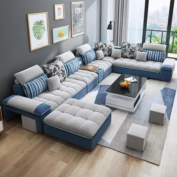Pielāgotā augstas kvalitātes dzīvojamā istabā, mēbeles dzīvojamā istabā, dīvānu komplekts auduma dīvāns