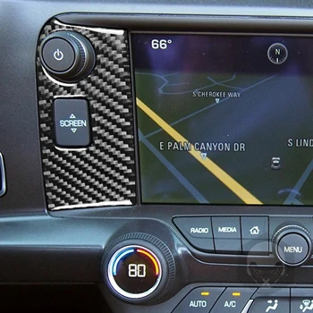 Piemērots-2019 Chevrolet Corvette C7 oglekļa šķiedras navigācijas rāmis ar dekoratīvu plāksteri uz abām pusēm