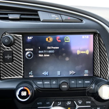 Piemērots-2019 Chevrolet Corvette C7 oglekļa šķiedras navigācijas rāmis ar dekoratīvu plāksteri uz abām pusēm