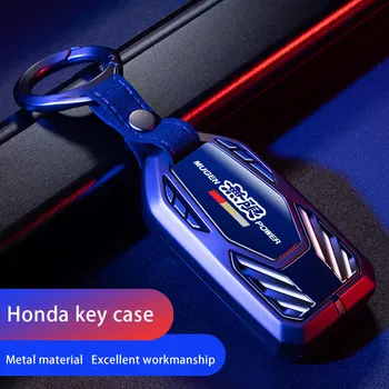 Piemērots Honda Civic Accord Odyssey CR-V HRV Fit Pilsētas JDM pārveidotas oglekļa šķiedras, metāla atslēgu gadījumā Mugen dizaina atslēgu kastē