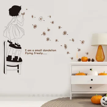 Pieneņu meiteni, Sienas Uzlīmes PVC Materiāla DIY Sienas Uzlīmes viesistaba, Bērnu istaba, Guļamistabas sienas apdares uzlīmes