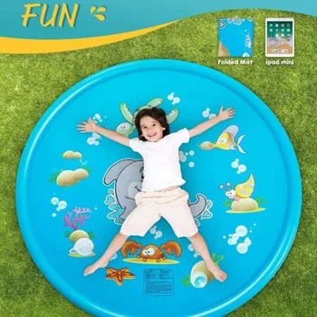 Piepūšamās Sprinkleru Splash Spēlēt Mat Āra Rotaļu Spray Mat Bērni Bērni Zīdainis Pad Strūklaka Spēlēt Pad Pludmales atpūta daļa