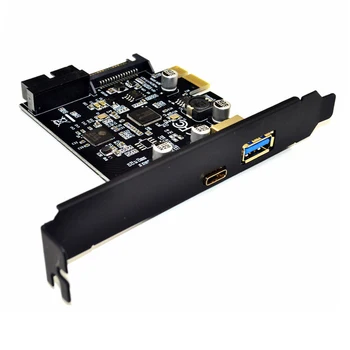 Pievienot Karte PCI-e līdz 4 Porti USB3.1 GEN 1 5Gbps USB Type-C +USB A Tipa ar Iekšējo 19Pin USB3.0 Dual Port PCI Express USB atmiņas Kartes