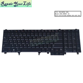 Piezīmjdatora tastatūra ar aizmugurgaismojumu Dell E6520 M4600 M6600 M4700 M6700 ASV), angļu melna klaviatūras nomaiņa iekšējā 119925AS 10H2J0