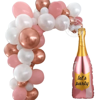 Pieņemsim pusi rozā pudelē balonu 36 collu lielais kauss folija baloni, rozā, balta lateksa rožu zelta metālisks, lai kāzas, dzimšanas dienas svinības