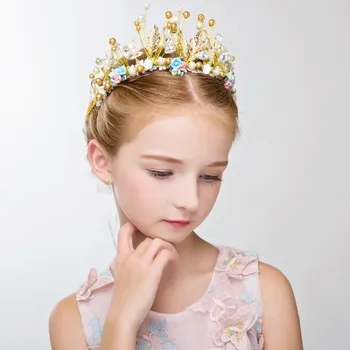 Piliens Kuģa Zīdaiņu Meitenēm Bērnu Princese Kāzu Vainags Ziedu Gredzeni Dzimšanas dienas Performance Cepures+Auskari Kleita Piederumi