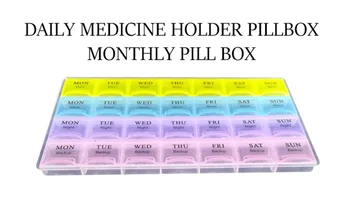 Pill Box Portatīvo Medicīnas Uzglabāšanas Kaste Dienas Medicīna Box Storage Box Ikmēneša Tableti Gadījumā Slāņiem Liela Jauda, Pill Box