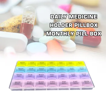 Pill Box Portatīvo Medicīnas Uzglabāšanas Kaste Dienas Medicīna Box Storage Box Ikmēneša Tableti Gadījumā Slāņiem Liela Jauda, Pill Box
