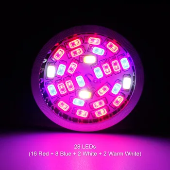 Pilna Spektra 5730 E27 28W 28 SMD LED Augt Gaismas 110V, 220V Augu audzēšana Lampas Blub Iekštelpu Ziedu Hidroponika Lodziņā Telts