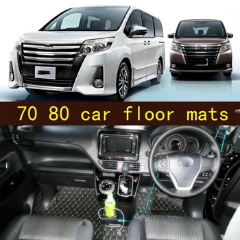Pilns komplekts automašīnas grīdas paklāji +Bagāžnieka paklājiņš Japānā Tiesības Vadīt Toyota Noah / Voxy / Esquire 8 7 sdvietas 2005-2019 auto paklāji 60 70 80