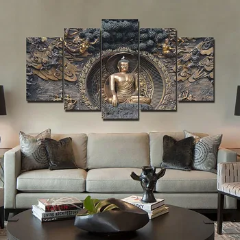 Pilnu Kvadrātveida Urbt 5D DIY Dimanta Glezna 5 Gab Budas Statuja Creative Izšūšanas Komplekts Cross Stitch Mozaīkas Mājas Dekoru Guļamistaba