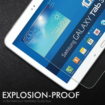 Pilnībā Aptver 9H Rūdīts Stikls Priekš Samsung Galaxy Tab 3 10.1 P5200 P5220 P5210 Tab3 10.1 collu Ekrāna Aizsargs, ar Aizsargājošu Plēvi