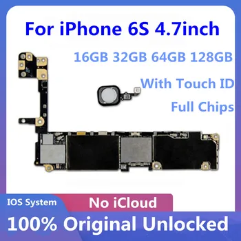 Pilnībā atbloķēt iphone 6S 4.7 collu Ar/Bez Touch ID Pamatplate (Mainboard Ar Pilnu Loģikas Mikroshēmas Valde