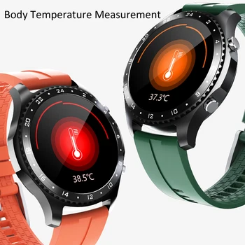 Pilnībā Touch Kārta Smart Skatīties Bluetooth Zvanu Mūzikas Vadības Ziņojums Push Temperatūra, Asinsspiediens, Sirds Ritma Monitors Smartwatch