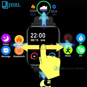 Pilnībā Touch Smart Watch Sievietes Vīrieši Smartwatch Elektronika Smart Clock Android, IOS Fitnesa Tracker Laukumā Bluetooth Smart-skatīties