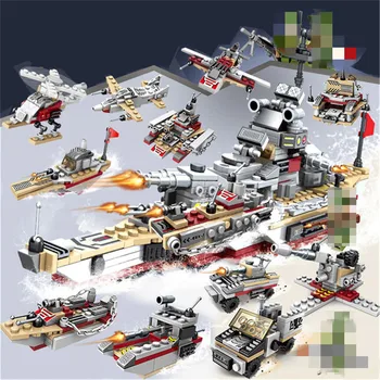 Pilsētas Policijas Saderīgu Celtniecības Bloki Modelis Bērniem DIY Mini Skaitļi Robots Gaisa kuģu flotes Karakuģis Fire Truck Karavīru Bērniem Rotaļlietas