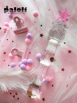 Pink Star Stikla Anālais plug Pieaugušo masturbācija Produktu Kristāla Butt Plug,Maksts Plug Stikla Dildo Seksa Rotaļlietas Sievietēm