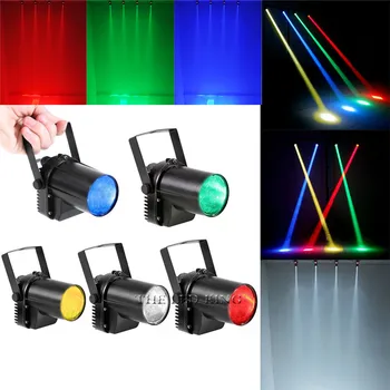 Pinspot Gaismas Prožektoru gaismā, Super Spilgti Lukturis Melns korpuss LED Prožektoru gaismā, 12W Sarkana/Zaļa/Zila/Balta/Ultravioleto Krāsu Apgaismojums KTV