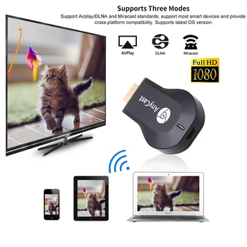 PINZHENG M2 Plus TV Stick WiFi Displejs TV Dongle Uztvērēju Spoguļu Koplietot Ekrānu, HDMI Adapteris IOS Android Miracast Airplay