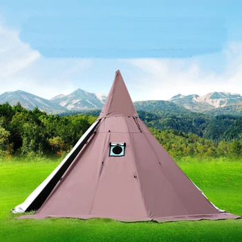 Piramīdas telts ar skursteņa caurums/tower dūmu logu telts Parka izdzīvošanas vienā slānī Indijas telts Laukā izdzīvošanas telts M izmērs
