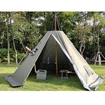 Piramīdas telts ar skursteņa caurums/tower dūmu logu telts Parka izdzīvošanas vienā slānī Indijas telts Laukā izdzīvošanas telts M izmērs