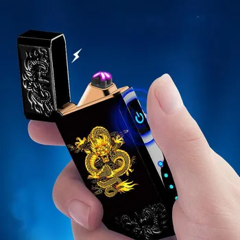 Pirkstu nospiedumu touch USB uzlādes vieglāks anti-vēja radošas personības tīkla red vīriešu elektronisko cigarešu aizdedzinātāja